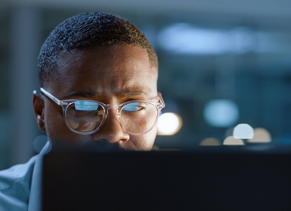 Man Working on a Laptop